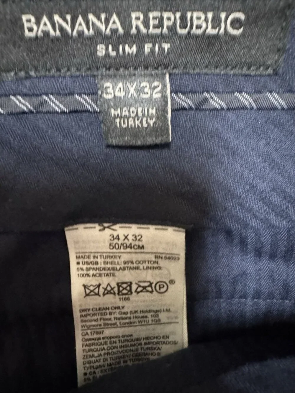 Banana Republic Slim Fit Pants 34x32 Khaki Stretch Chino Men